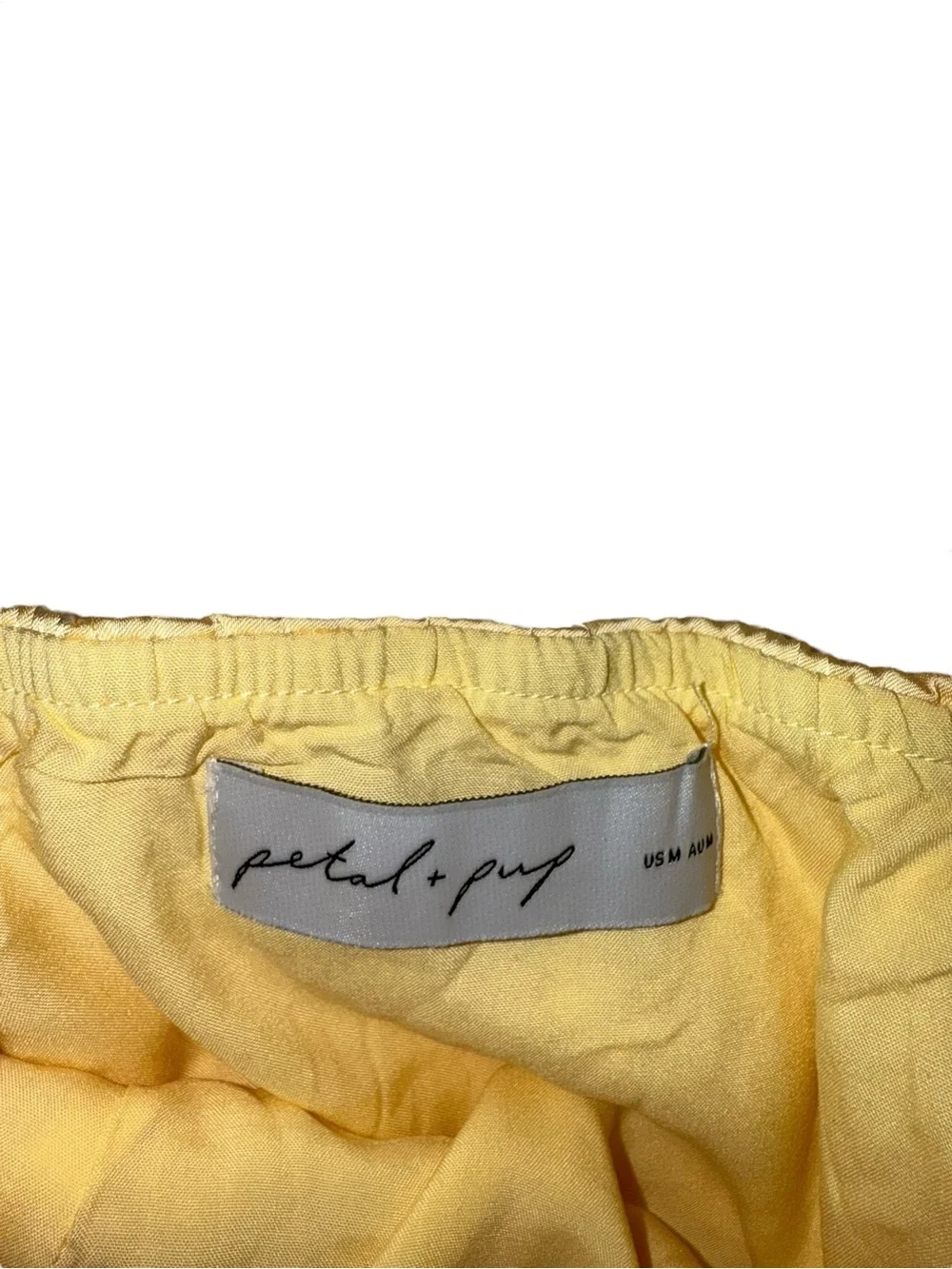 Petal & Pup Yellow Marylin Cold Shoulder Crop Top Medium - Picture 6 of 7